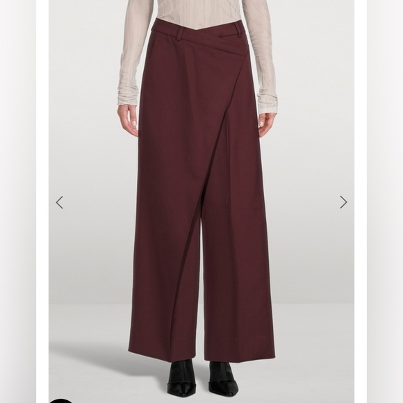 Acne Studios wrap effect wool blend wide leg pants - Picture 1 of 6